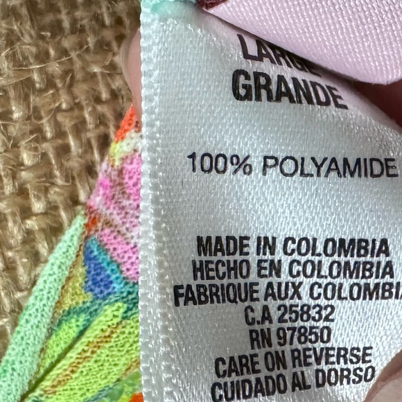 NWT Lulu Fama -Orange and Green Plunge Neck Flutter Sleeve Sundress - Picture 9 of 9